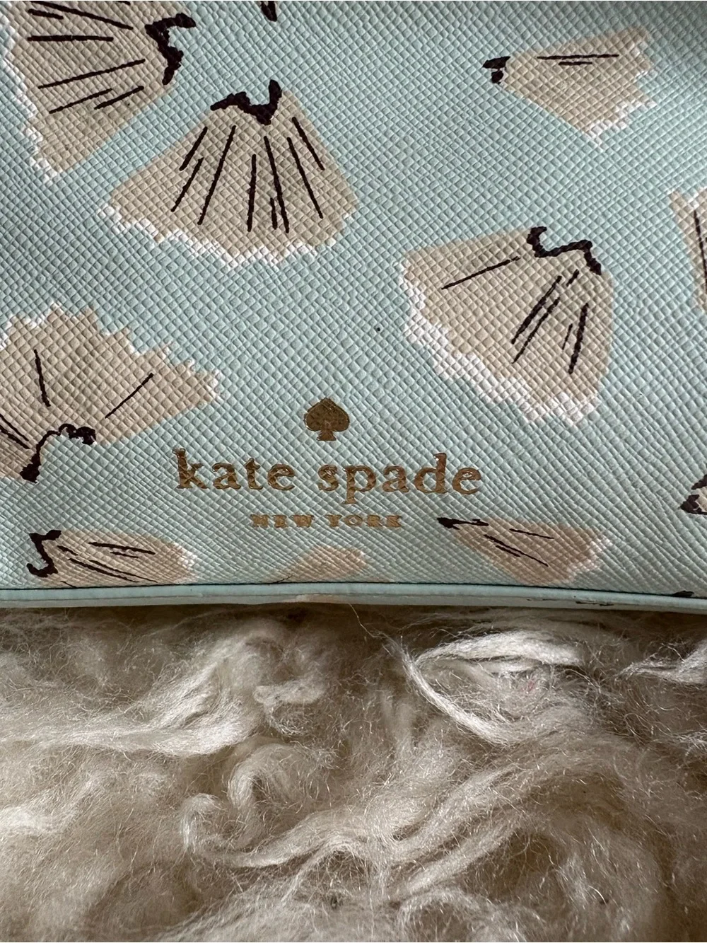 Kate Spade New York Blue Floral Print Pencil/Pen/Make-up Case